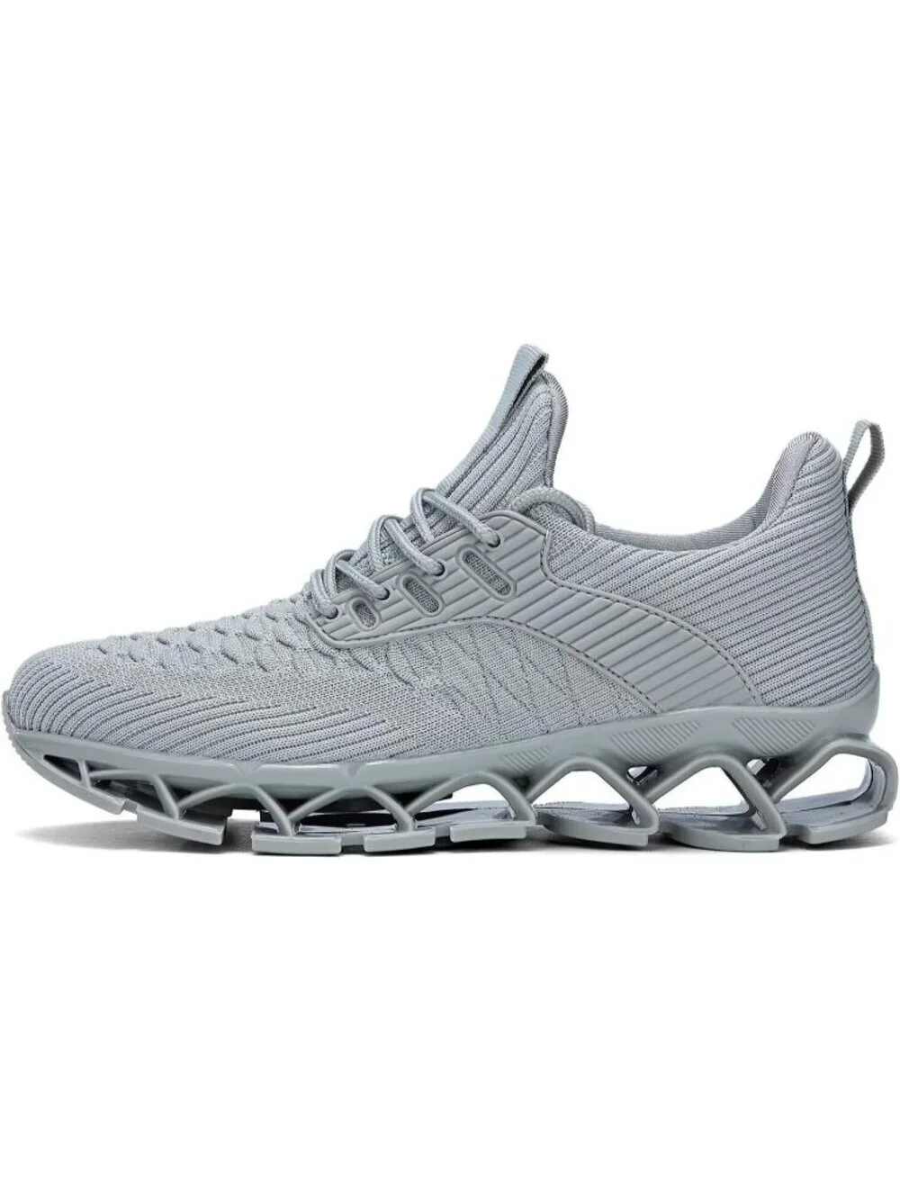 Women's Grey Blade Mesh Comfort Non Slip Athletic Slip on Soft Sneaker Shoes